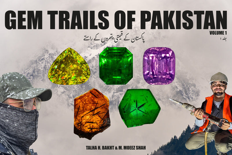 Book cover of 'Gem Trails of Pakistan' with gemstones