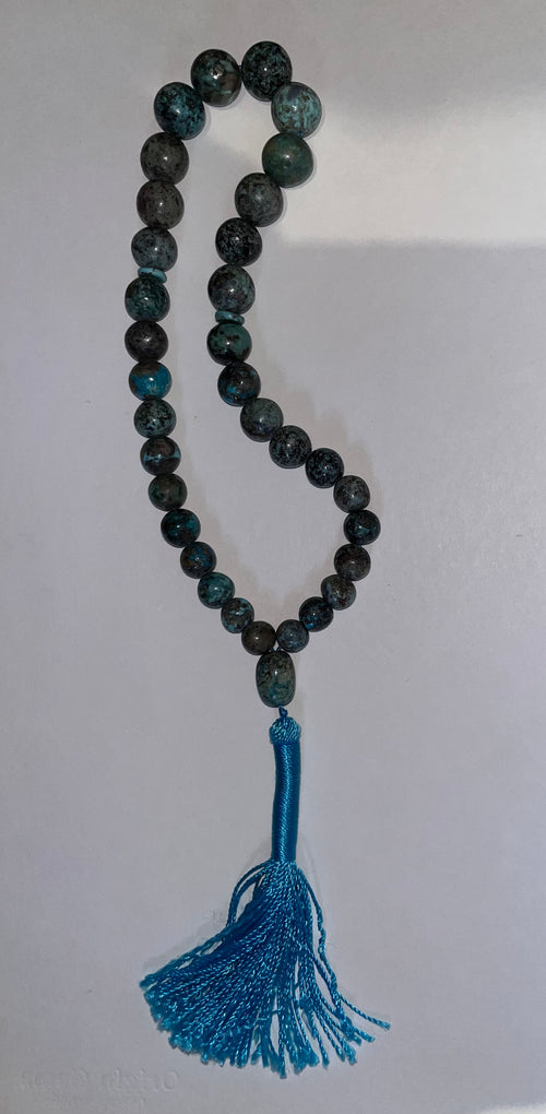 Prayer beads, Tasbih - Hussaini green blue natural Persian turquoise